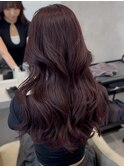 美髪レイヤーカットくびれミディアムレイヤーラベンダーブラウン