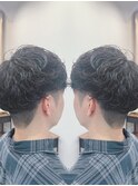 メンズ/ナチュラルパーマ/マッシュパーマ/アッシュブラック/前髪