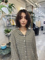 ヒュージ 三軒茶屋(huge)&nbsp;レイヤーボブ/くせ毛風パーマ/顔周りカット/20代30代