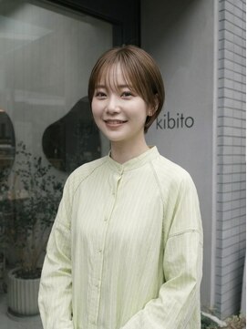 キビト(kibito) 新宿若松河田曙橋マッシュショートオリーブベージュ20代30代40代