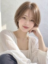 ノア(NOA) 【NOA】小顔ショートボブシースルーバングミルクティーベージュ