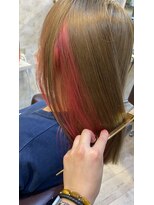 ヘアーエポック(hair epoque) "艶と透明感のあるヌードベージュミディ"インナーピンク