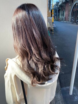 モルニ(MORNI) モカブラウン_マロンベージュ Aラインボブ かきあげ