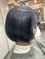 シアン(CYAN) #20代30代#ボブ#丸みショート#ブルーブラック#大人かわいい