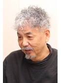 50代60代ツーブロックショートハードスパイラルパーマ