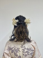 ベルクープス 天王寺店(Belle Coupes) 【BelleCoupes】ハーフアップ 着物ヘア卒業式袴着付けセット大阪