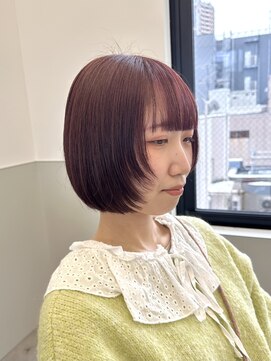 ゴウトゥデイシェアサロン 町田店(GO TODAY SHAiRE SALON) ボルドーカラー×ボブウルフ【町田】