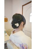 編み込みシニヨン