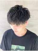 爽やかメンズ☆無造作ツーブロックマッシュナチュラル黒髪