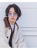メンズ/暗髪/センターパート/ニュアンスパーマ