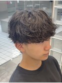 シャドウパーマメンズカット無造作パーマ大きめカールラフパーマ