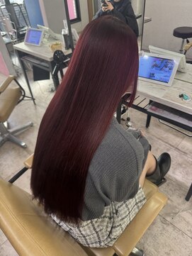 アジールヘア 所沢プロペ通り店(agir hair) ワインレッドブリーチイメチェンダブルカラー学割U24ブリーチ