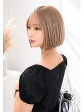 ビグディーサロン(BIGOUDI SALON)&nbsp;ハイトーン×切りっぱなしボブ