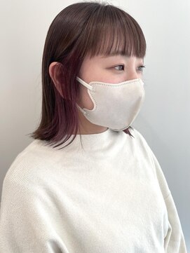 クイントネオリーブ 自由が丘正面口店(quint:neolive) インナーカラー milktea brown × pink