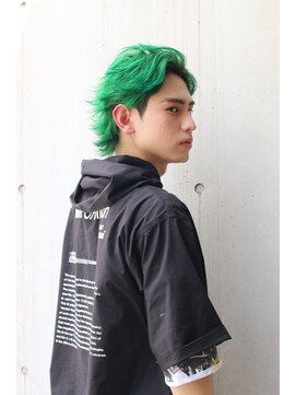 アソビ 表参道(ASOBI) ビビットグリーン　メンズヘア