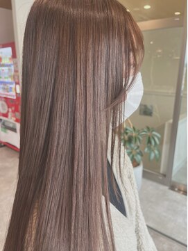 ビスポーク(BESPOKE) 20代30代冬ベージュカラーシースルーバンク艶感ストレート透明感