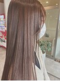 20代30代冬ベージュカラーシースルーバンク艶感ストレート透明感