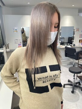 キング 梅田(K!ng) 【梅田】ミルクティーベージュベージュカラー髪質改善カラー