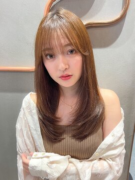 ロンド エスポワール 錦糸町(Lond espoir) 〇韓国前髪ザクザクレイヤーピンクベージュシースルーバング