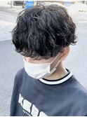 フェザーマッシュツイストパーマソフトツーブロックコンマヘア