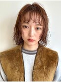 顔周りレイヤーカットグレージュカラーくびれボブショートカット