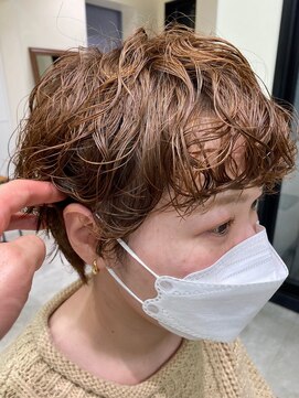 スタイル 茅ケ崎(STYLE) 【ハクラ】ショートパーマ マッシュショート ベージュ