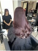 ☆ブリーチなしダブルカラーピンクラベンダーカシスブラウン