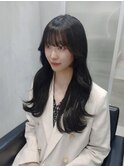 《韓国ヘア》暗髪×韓国風アレンジ