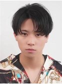 黒髪×内巻コンマヘア
