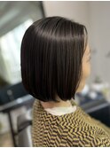 30代40代50代グレージュ白髪ぼかしグラボブショートボブ#307