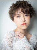 グレーベージュアッシュ抜け感フェザーショートu上尾30代40代