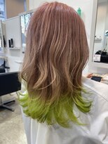 フォルムヘアデザイン 桐生店(FORME hair design)&nbsp;ブリーチデザインカラー（ミルクティーベージュ＋ミントカラー）