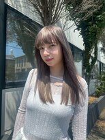 クレエ ヘアー デザイン(creer hair design)&nbsp;透明感チャコールグレー赤み消しカラーナチュラルストレートヘア