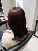 髪質改善/チェリーレッド/ワンカラー/ミディアム