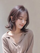 ページボーイ 高松レインボー店(PAGE BOY)&nbsp;外ハネ丸みボブ/ピンクブラウンウェーブ/小顔大人ボブ