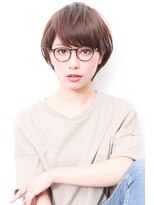 モニカ 西宮北口(Monica)&nbsp;小顔補正立体カット・ ボブショート・ くすみブルー・ 透明感