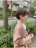 ショートカット丸みショート耳掛けひし形小顔 10代20代30代