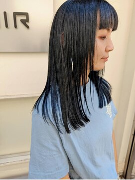 エスク オブ ヘアー(SQ of hair) フルバンク イメチェン Blue blackセミロング