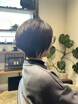 ワ ヘアー(wa-hair) ショートボブマッシュレイヤー髪質改善グレーベージュ斜めバング
