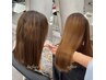 縮毛矯正（地毛風ストレート）＋メンテナンスカット￥18,000