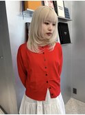 くびれヘア/アプリコットオレンジ/夏のヘアアレンジ/梅田