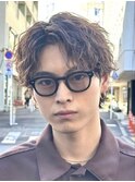 大分センターパートショートウルフツイストスパイラルパーマ