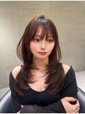 暗めカラー/レイヤーカット/髪質改善/縮毛矯正/韓国ヘア