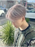 ラベンダーシルバー フェザーパーマ風
