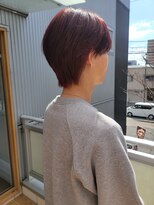ツイギー 宮西店(TWiGGY) メンズ ハンサムショート×ボルドーカラー