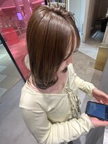 ケーツー エム 京都ラクエ(k-two emu)&nbsp;ブラウンベージュカラー*透明感カラー*ロングヘア*髪質改善