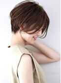 前髪長め　美人ショート　ひし形ショートボブ　ショート