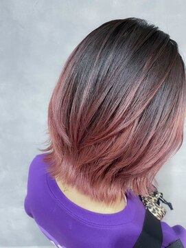 ヘアーラニッシュ 柏の葉キャンパス店(hair Lanish) カシスピンク/バレイヤージュカラー/20代30代40代