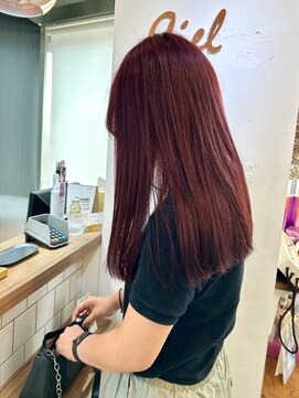 シエルバイアフロート(ciel by afloat) 〇ワインレッド ぷつっとカット 赤髪 チェリーレッド