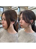 大人可愛い20代30代40代小顔後れ毛顔周りくびれレイヤーカット